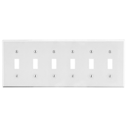 Product image for HWDK P6W WALLPLATE, 6-G, 6) TOG, WH