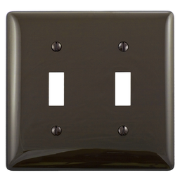Hubbell NP2 2-Gang Brown Nylon Standard 2-Toggle Switch Wallplate