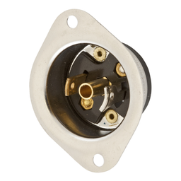 Hubbell HBL7595 15 Amp 125 Volt 2-Pole 3-Wire NEMA ML-2P Black Locking Flanged Inlet