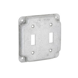 4 in. Square Cover, Exposed Work, 2-Toggle Switches