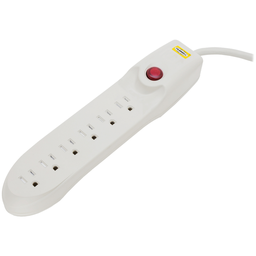 Product image for Hubbell Wiring Devices HBL6PPS 6 Foot 6 Outlet Office White Non-Metallic Strip