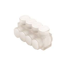 Burndy BIBS44 Aluminum Multiple Tap Connector, Clear Insulated, 4 Port, 1 Sided Entry, 14-4 AWG, Al/Cu Rated