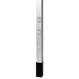 Hubbell HBLPP10W SVCE POLE, 10'2", 2 SL REC, WHT