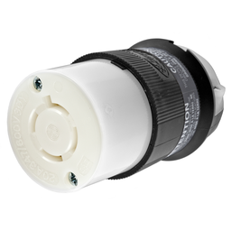 Hubbell Wiring Devices HBL2463 20 Amp 347/600 Volt 4-Pole 4-Wire NEMA L20-20R Black and White Locking Connector Body