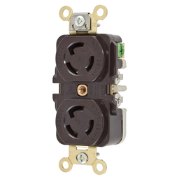 Hubbell HBL4700 15A 125V Twist-Lock Brown Duplex Receptacle