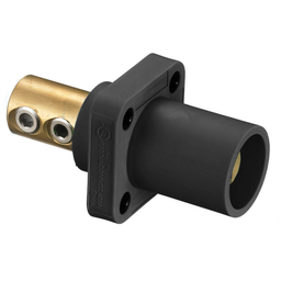 Hubbell HBLMRBK 400 Amp 1-Pole Black Double Set Screw Male Cam Type Receptacle