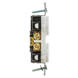 Straight Blade Devices, Weather Resistant Receptacles, Duplex, Commercial/Industrial Grade, 2-Pole 3-Wire Grounding, 15A 125V, 5-15R, White
