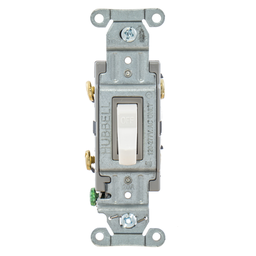 Switches and Lighting Controls, Toggle Switch, Commercial Grade, Double Pole, 20A 120/277V AC, Back and Side Wired, White