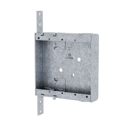 Raco 418 4" x 4" Switch Box, Nongangable, 1" Deep, Two 1/2 in KO's & NMSC Clamps