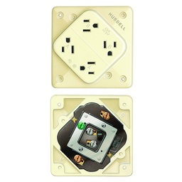 Straight Blade Devices, Receptacles, 4- Plex, Commercial/Industrial Grade, 2-Pole 3-Wire Grounding, 15A 125V, 5- 15R, Ivory, Single Pack