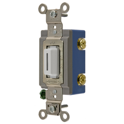 Switches and Lighting Controls,Extra Heavy Duty Industrial Grade, Locking Toggle Switches, General Purpose AC, Single Pole, 15A 120/277V AC, Back and Side Wired, White Key Guide