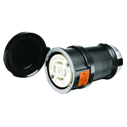 Locking Devices, Twist-Lock®, Watertight Safety Shroud, Female Connector Body, 30A 125/250V, 3-Pole 4-Wire Grounding, L14-30R, Screw Termial, Black and White