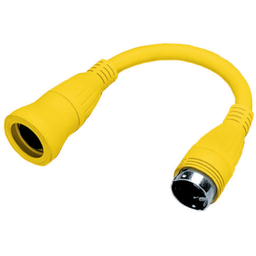 Marine Adapter Molded, Straight Blade 30A Female to 50A Locking Male