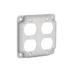 4 in. Square Cover, Exposed Work, 2-Duplex