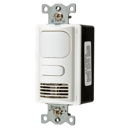 Occupancy Sensing Products, Wall Switch,Occupancy or Vacancy, Dual Tech, 1 Relay, 1000 Square Feet, 800WIncandescent, 1000W Fluorescent @ 120V AC, 1800W Fluorescent @ 277V AC,120/277V AC, With Photocell, White