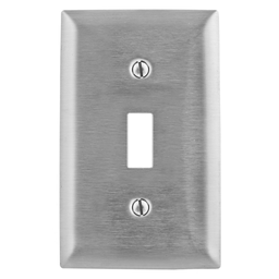 Hubbell SS1 1-Gang Toggle Switch Wallplate, Stainless Steel 302/304