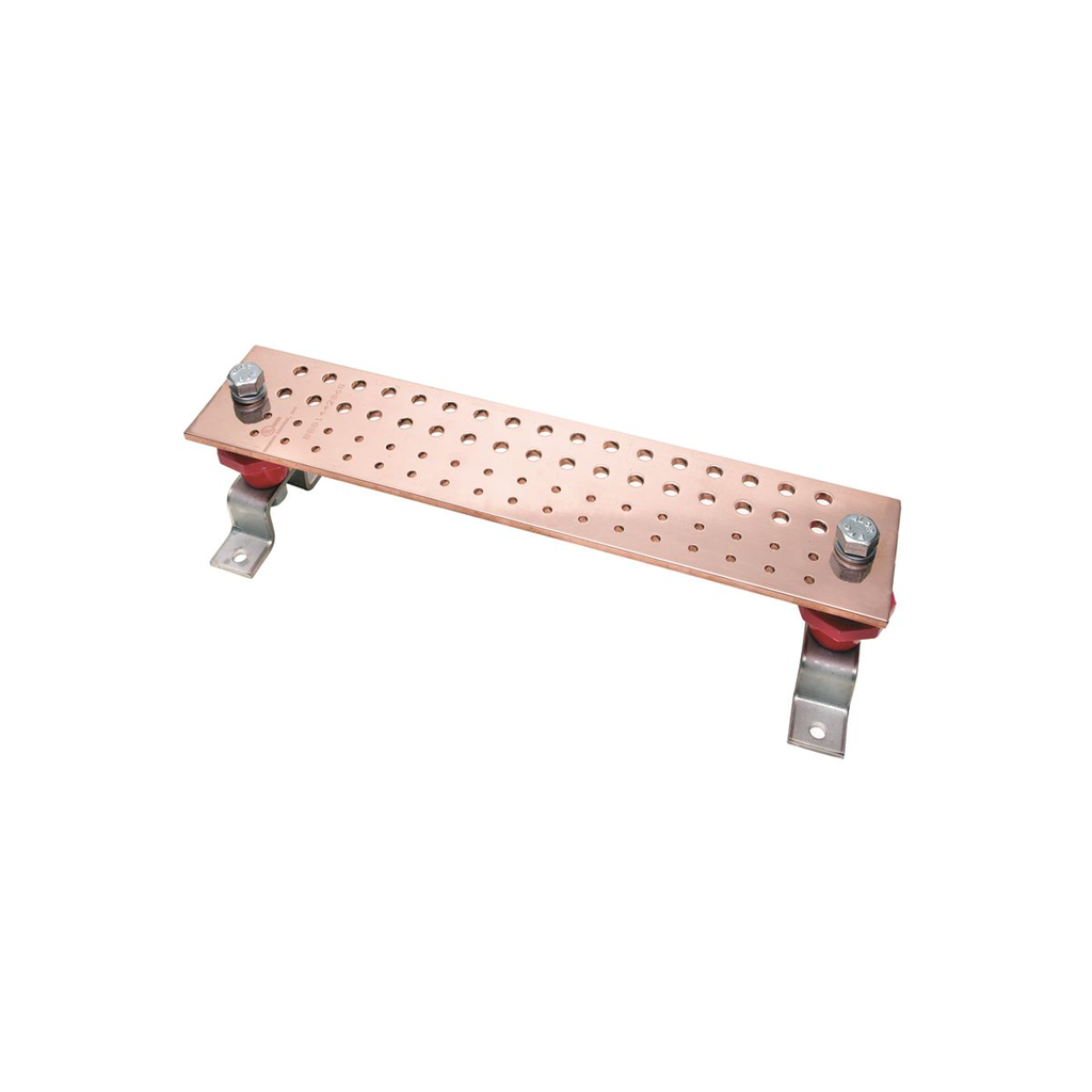 Product image for BURNDY SPB1426NH ." x 2" x 6" copper splice plate Slotted holes on each end with hardware included