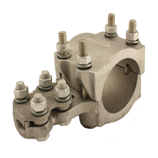 Product image for Burndy NNTR15A36A Cast Al Alloy Tee Connector, 656 IN L, 275 IN W, Tube to Cable, 1 IN IPS Al (Run), 350-600 KCMIL (Tap), 3364-477 KCMIL (Tap), 1/2 IN-13 Bolt Size