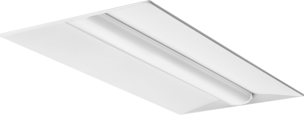 Mayer-DDS-Basket LED lensed troffer 2x4, Nominal 4000 LM, Curved, linear prismatic, 80+ CRI, 4000K-1