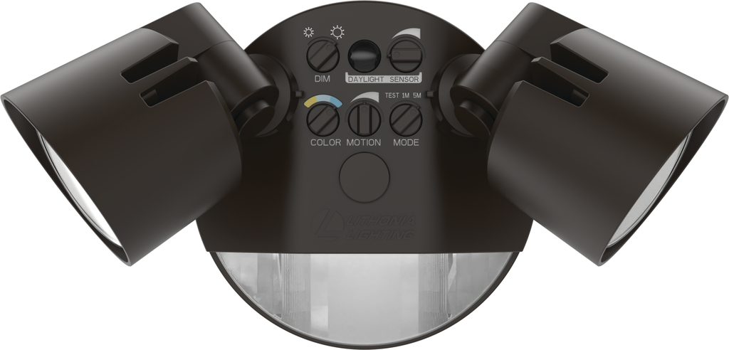 Mayer-DDS-LED Residential Security Floodlights, LED, 2 round heads, Adjustable light output, Switchable CCT- 3000K, 4000K, and 5000K, 120V, Motion/ambient sensor-1