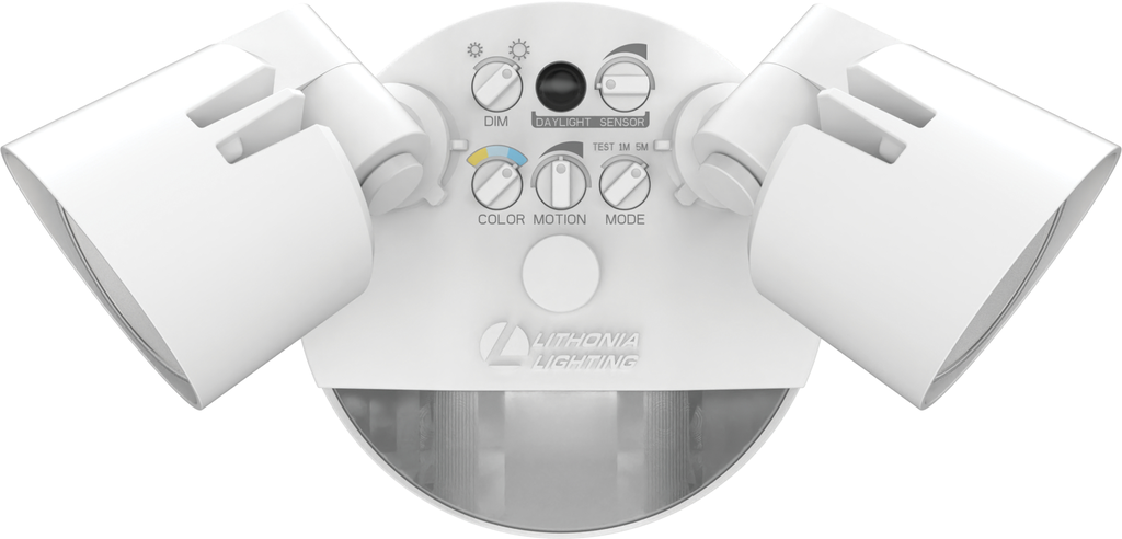 Mayer-DDS-LED Residential Security Floodlights, LED, 2 round heads, Adjustable light output, Switchable CCT- 3000K, 4000K, and 5000K, 120V, Motion/ambient sensor-1