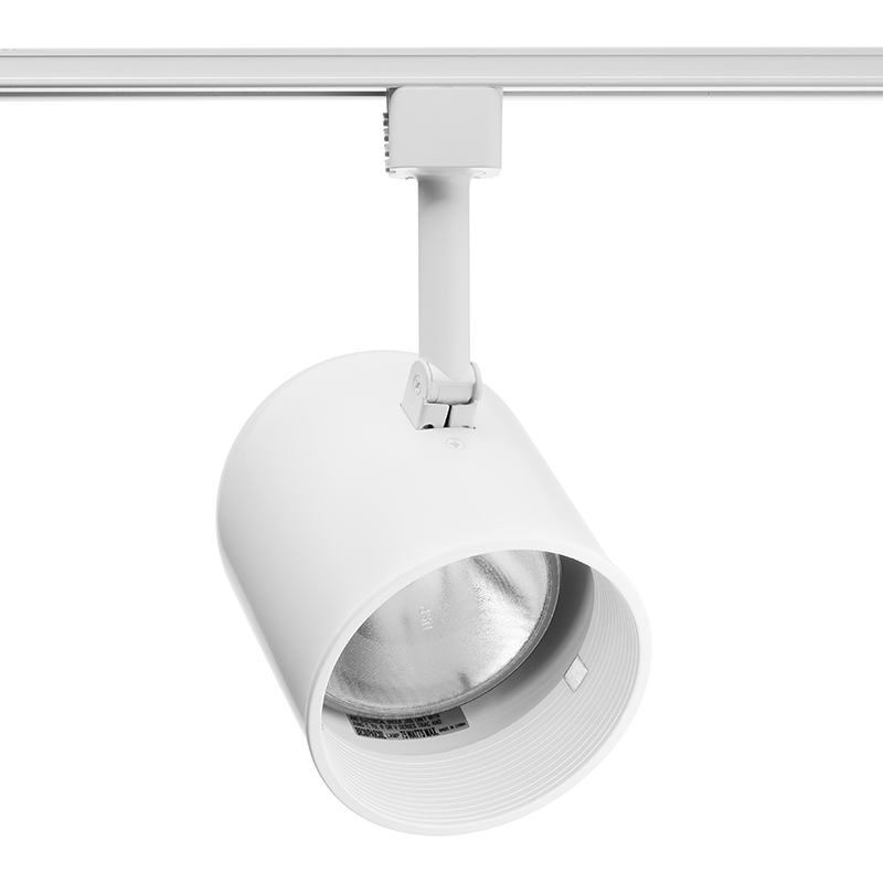 Product image for Trac-Lites Round Back Cylinder BR30/PAR30L Track Head - White w/ White Baffle