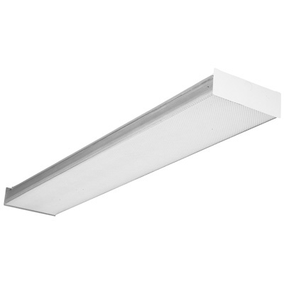 4-Light T8 Square Basket Fluorescent Wraparound for Residential Use with 2-Ballast