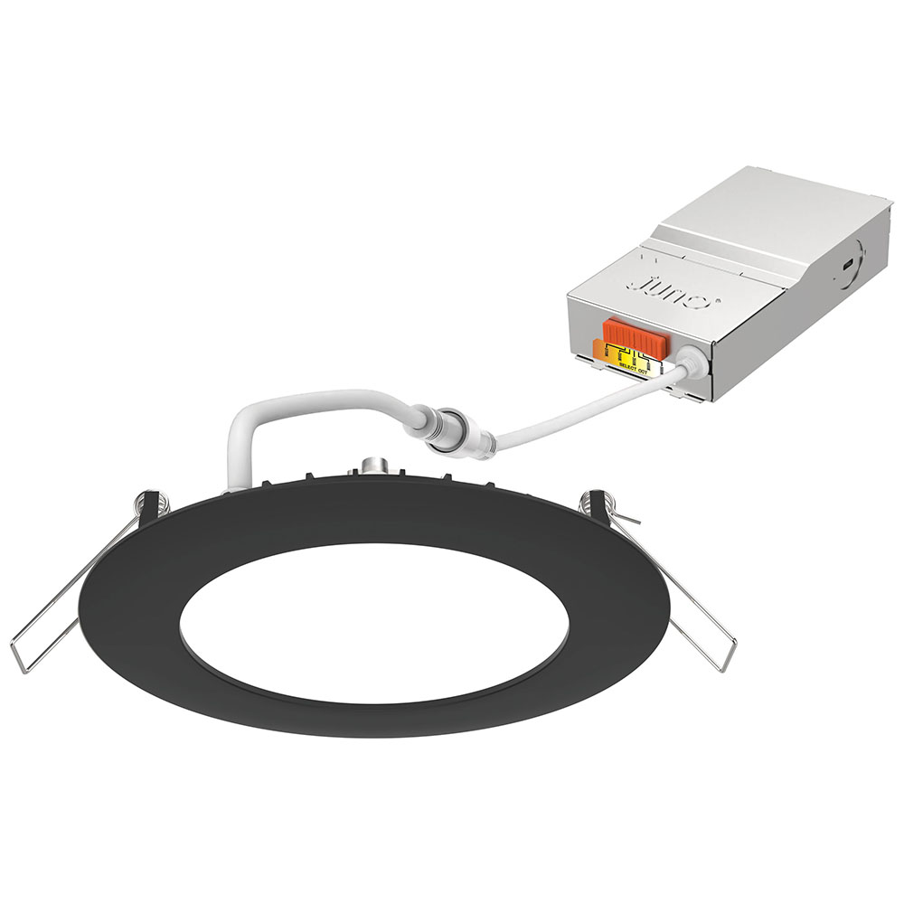 JUNO WF4-SWW5-90CRI-MB-M6 SWITCHABLE MATTE BLACK LED WAFER CANLESS DOWNLIGHT Product image for JUNO WF4-SWW5-90CRI-MB-M6 SWITCHABLE MATTE BLACK LED WAFER CANLESS DOWNLIGHT