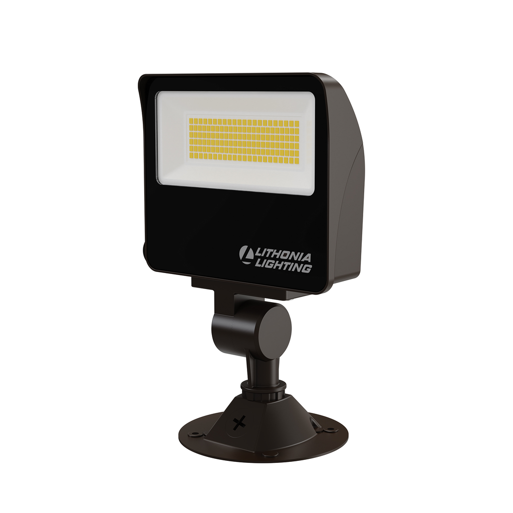 Product image for Lithonia ESXF1-ALO-SWW2-KY-DDB-M2 34W LED Floodlight, Selectable Lumens 1500 - 5000, Switchable CCT 3K/4K/5K, 120V-277V, Photocell, Knuckle & Yoke, Mounting Plate - Bronze