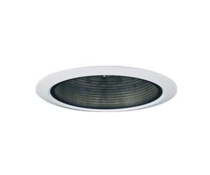 Product image for Lithonia Lighting 3B1 R12 4 Inch 1-Piece White Flange Black Baffle Aluminum Reflector Trim