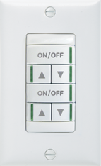 nLight nPODM-DX-WH Single-Channel WallPod Switch, On-Off + Raise/Lower Control, White