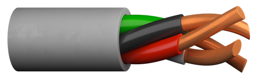 14 AWG, Multi-conductor Electronic Cable, 4 Conductor, Unshielded, Gray