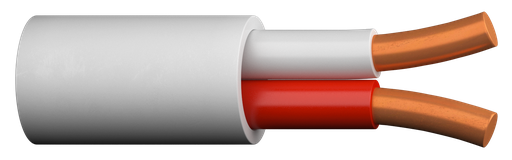 18 AWG, Multi-conductor Electronic Cable, 2 Conductor, Unshielded, White