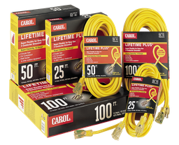 Carol 00692.63.04 50ft 14/3 SJTW Outdoor Powr-Center&#174; Grounded Extension Cord, 125V 15A, Orange