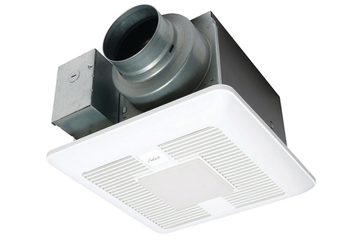 FV-0511VKSL2 - WhisperGreen Customizable Multi-Flow Bathroom Fan, pre-installed multi-speed 30 to 110 CFM & delay timer, with light, White