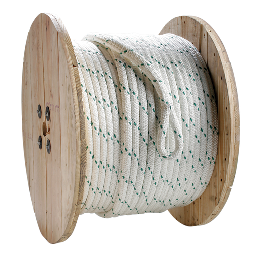 Product image for Erin Rope CDB280600 7/8" x 600ft Composite Double Braid Pulling Rope w/ Spliced Pulling Eyes each End, 32,000lb Min Breaking Strength