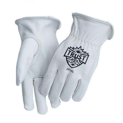 Trust Protection 3010L Leather Driving Gloves, Size S-XL, Top Grain Cowhide, Unlined for Dexterity