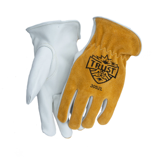 Trust Protection 3052L Large Cowhide Drivers Gloves, S-XL, Unlined, Durable Top Grain Palm