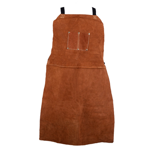Trust Protection 5052 Super Premium Dark Brown 24"X42" Leather Bib Apron