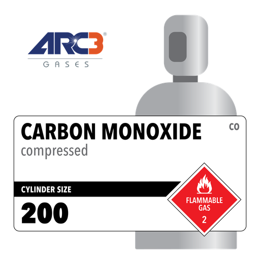 Carbon Monoxide, 200, 1.80, Specialty, 98.0%, 181 ft3, High Pressure Steel (HPS), CGA 350