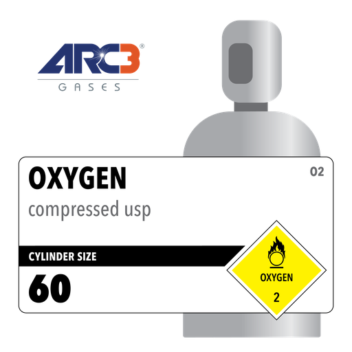 Oxygen USP Medical Gas size 60
