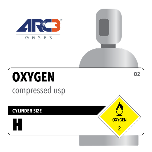 Oxygen USP Medical Gas size H 200