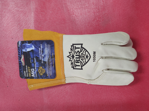 TOP GRAIN SIDE COWHIDE MIG GLOVE TRUST 4" CUFF MED
