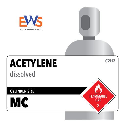 Generic Gas 1001.ACMC Industrial Acetylene Gas MC Cylinder, 10 lbs, CGA 300 Connection