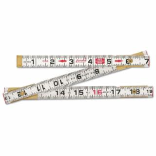 Red End® Flat Reading Folding Wood Rule, 6 ft L, Wood, SAE