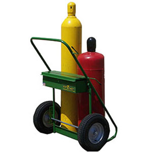 Saf-T-Cart 2 Cylinder Cart with Pneumatic Wheels and Continuous Handle
