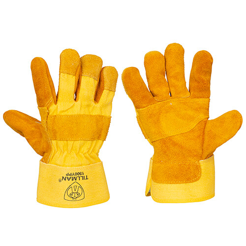 Work - Gloves - Cowhide/Canvas - Length 11 in, Width 6 in, Height 1 in