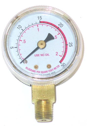 Replacement Gauge, 1-1/2" x 30 PSI, 1/8" NPT Inlet