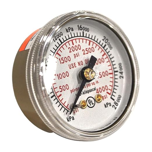 Victor®1 1/2" 4000 psig Gold Tint Regulator Gauge With Bottom Port And Back Connection (Box)