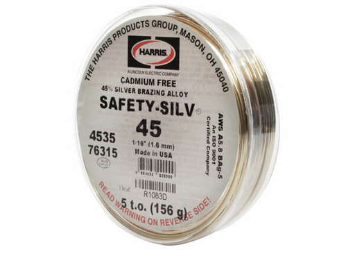 SAFETY-SILV® 45 High Silver Brazing Alloy 1/16 in, 1 x 5toz Cup